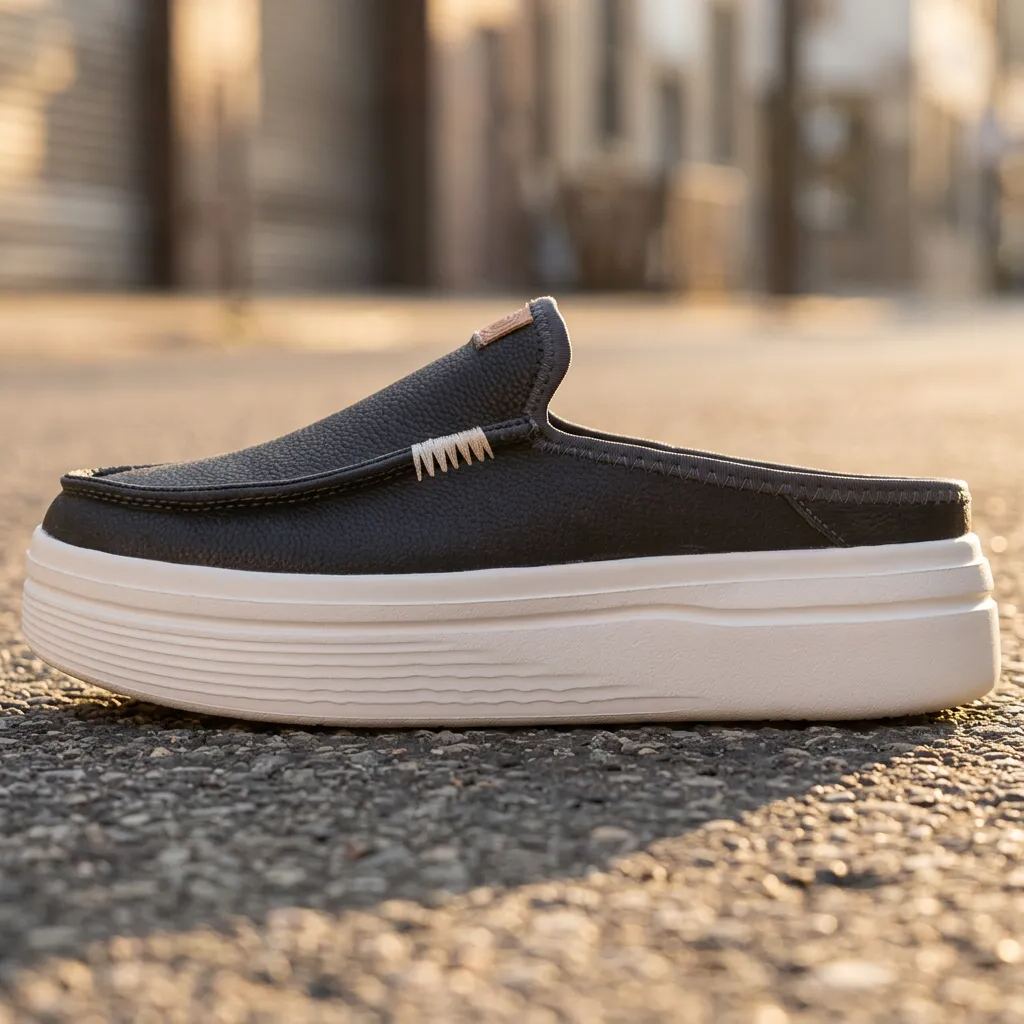 Women's Platform Leather Slip-On Mule