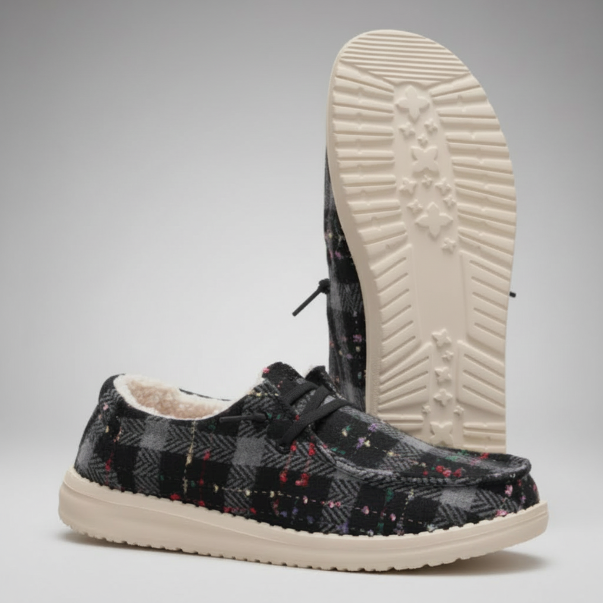 Confetti Plaid Design Lightweight Casual Shoes