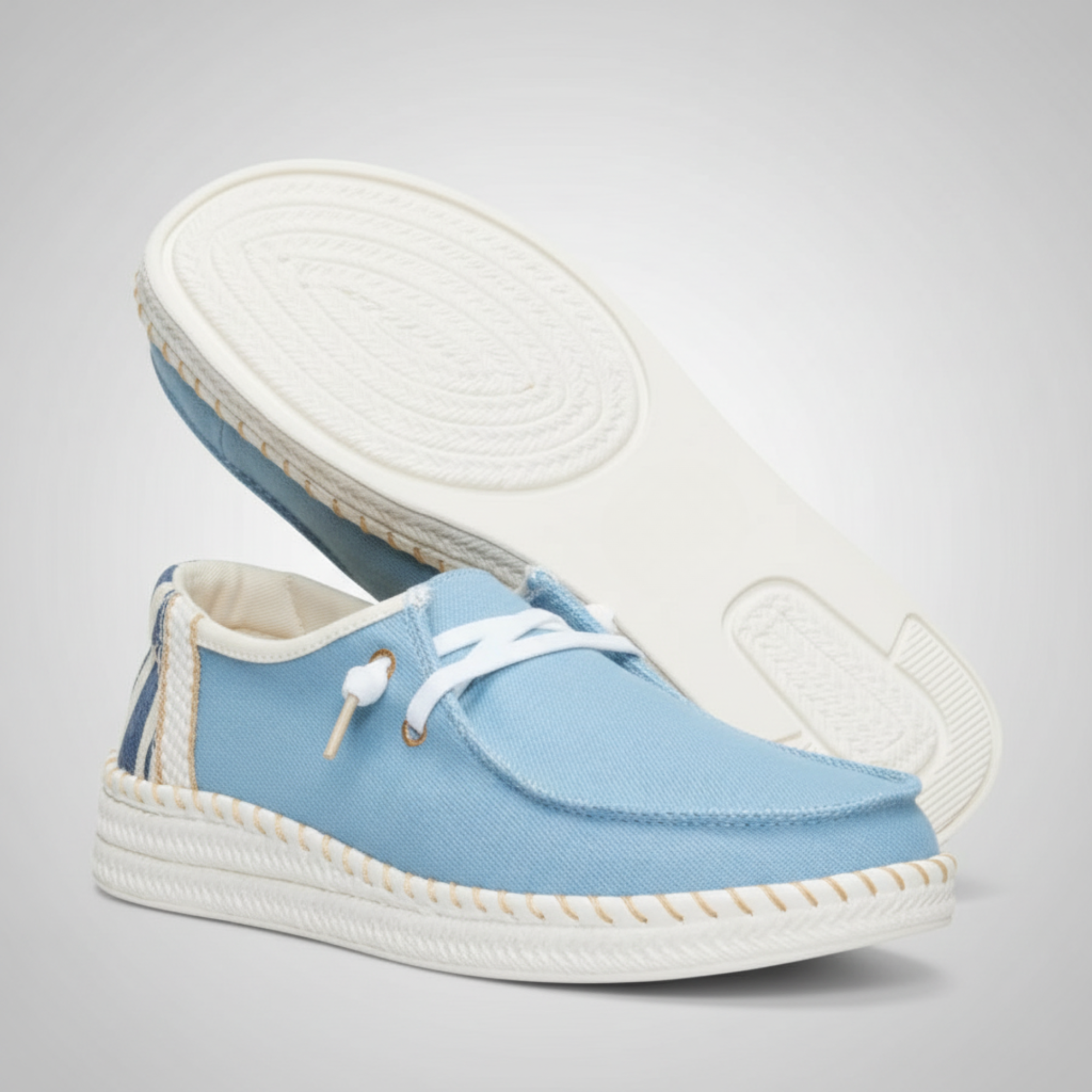 Casual Denim Lace Up Espadrille Shoes For Women