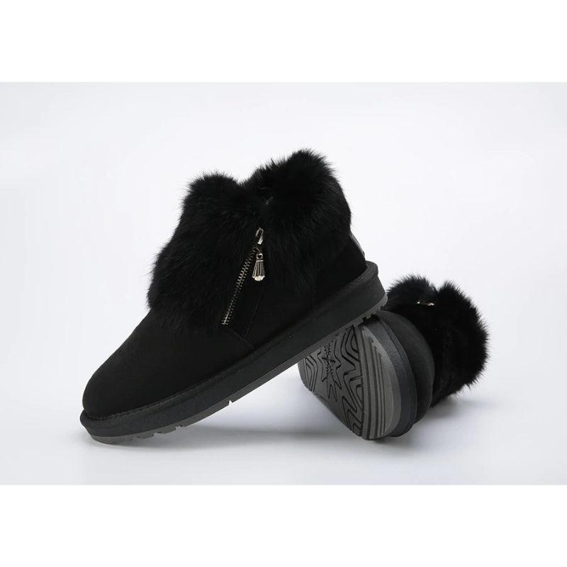 Plush Lined Design Short Ankle Warm Shoes For Everyday-The Boston Boots