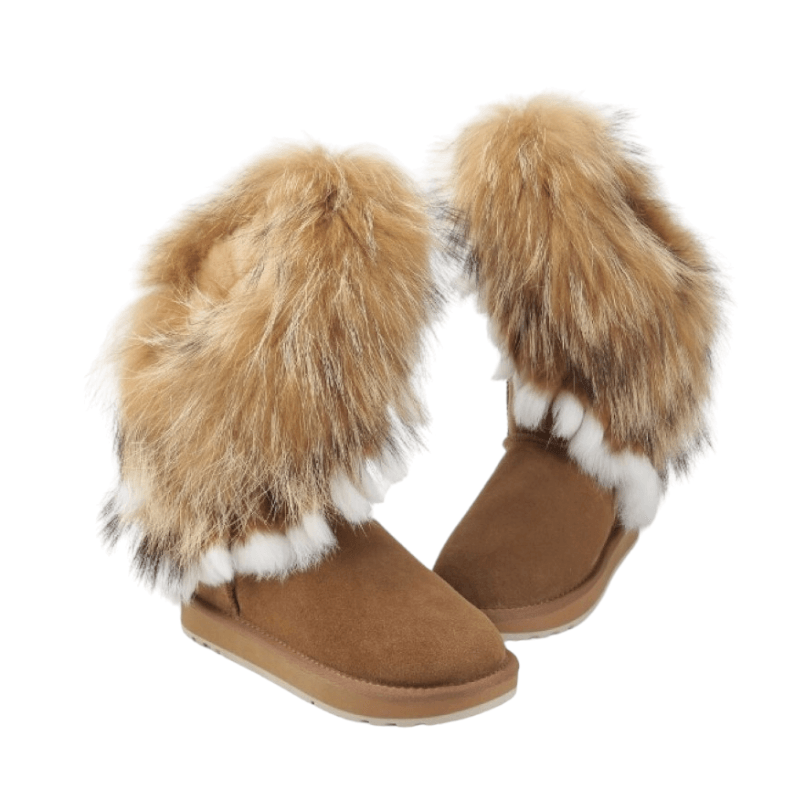 Woman Leather Warm Snow Boots - The Boston Boots