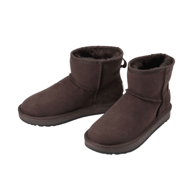 Wool Fur Short Winter Snow Boots - The Boston Boots