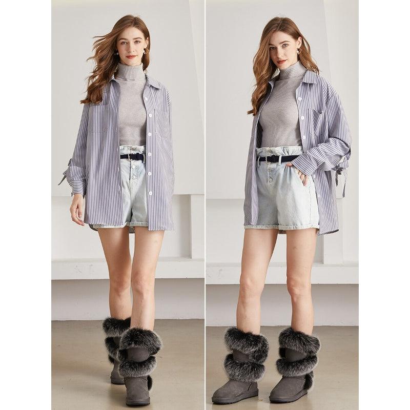 High Ankle Winter Snow Boots Waterproof Winter Boots-The Boston Boots