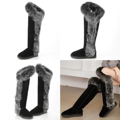 High Knee Fur Snow Boots - The Boston Boots
