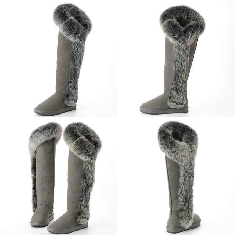 High Knee Fur Snow Boots - The Boston Boots