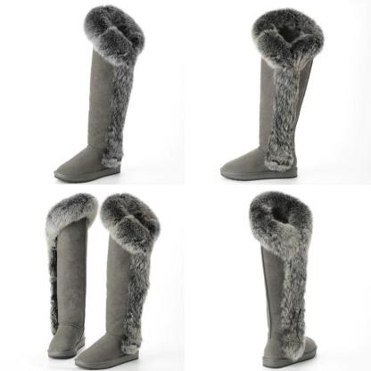 High Knee Fur Snow Boots - The Boston Boots