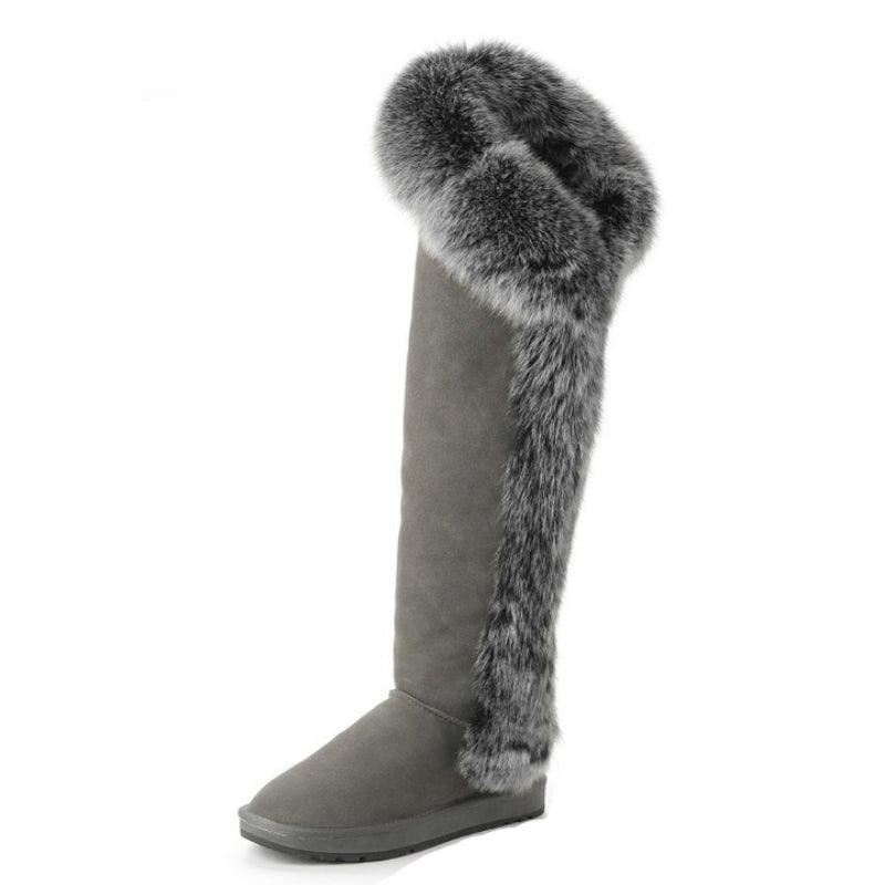 High Knee Fur Snow Boots - The Boston Boots