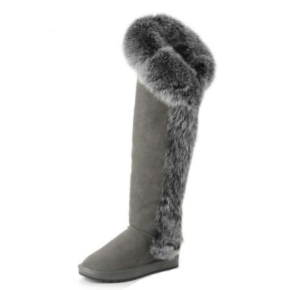 High Knee Fur Snow Boots - The Boston Boots
