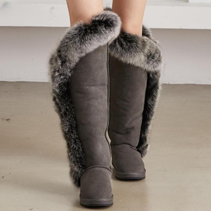High Knee Fur Snow Boots - The Boston Boots