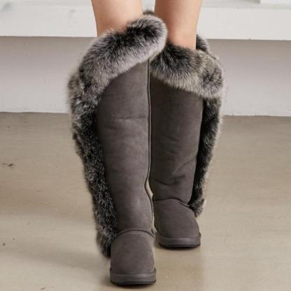 High Knee Fur Snow Boots - The Boston Boots