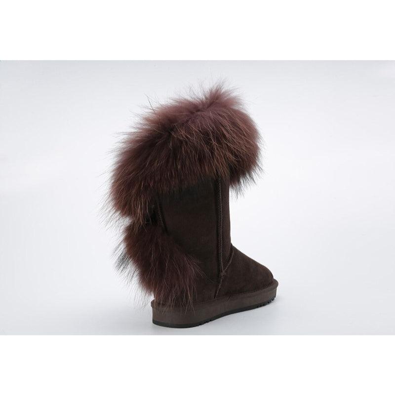 High Snow Boots With Slip On Water Resistant Winter Footwear-The Boston Boots