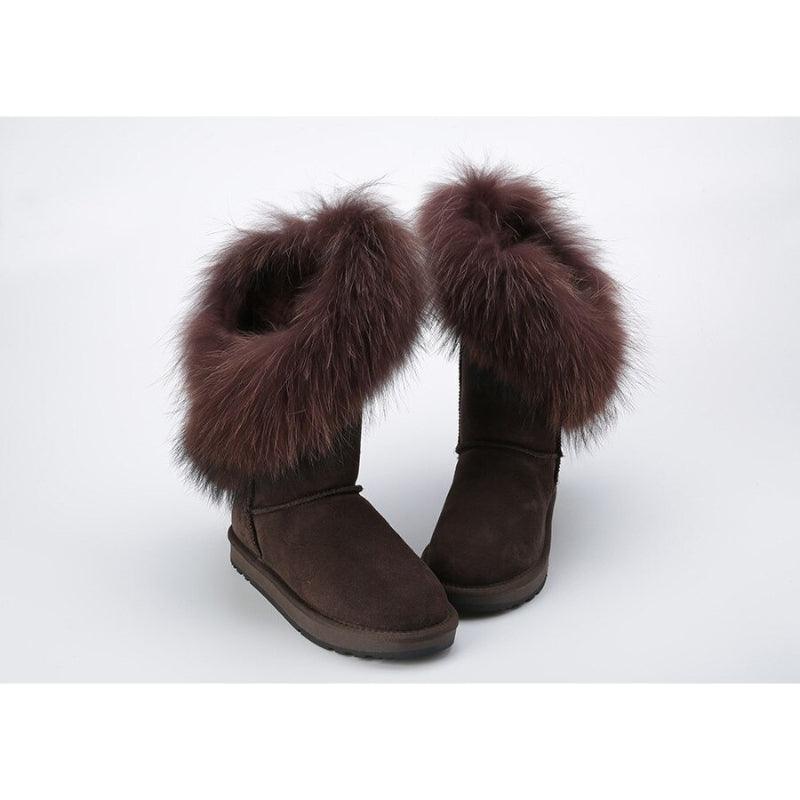 High Snow Boots With Slip On Water Resistant Winter Footwear-The Boston Boots