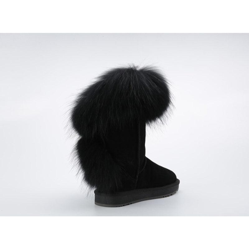 High Snow Boots With Slip On Water Resistant Winter Footwear-The Boston Boots