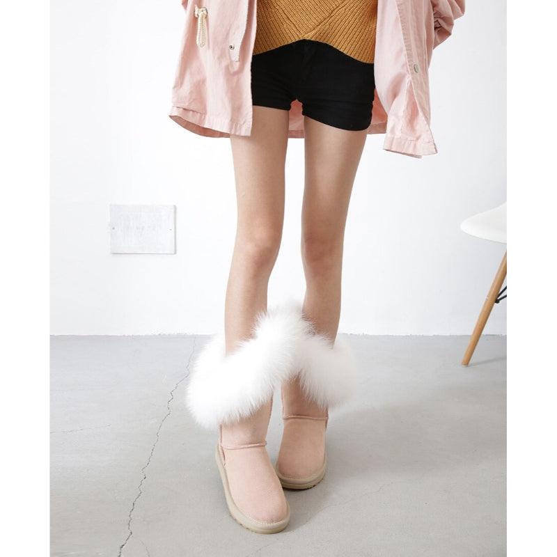 High Snow Boots With Slip On Water Resistant Winter Footwear-The Boston Boots