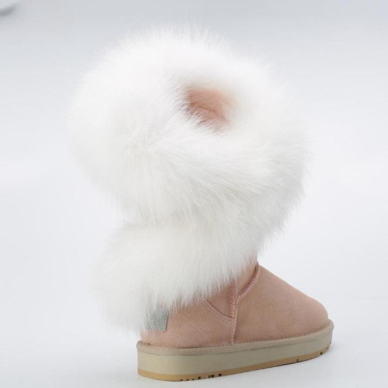 High Snow Boots With Slip On Water Resistant Winter Footwear-The Boston Boots