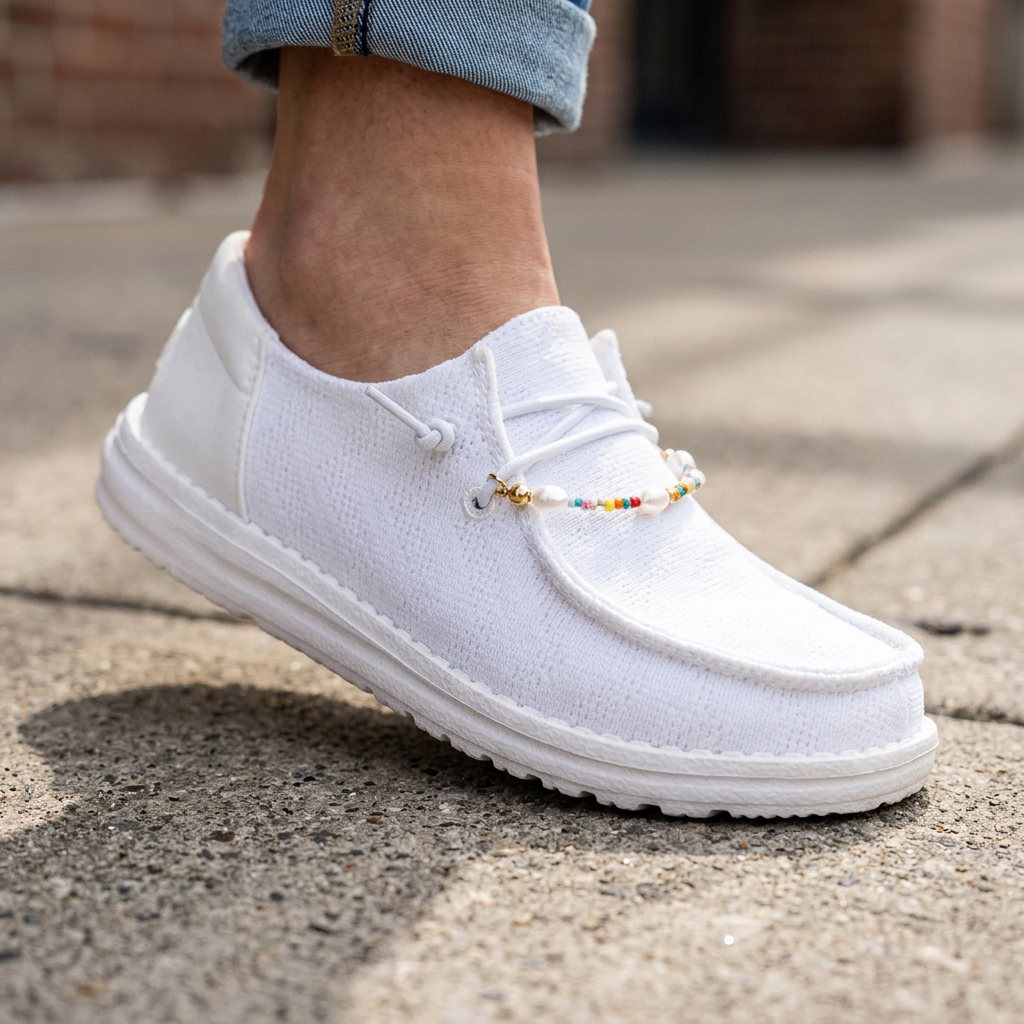 Funk Mesh Beaded Lace Casual Shoes For Women