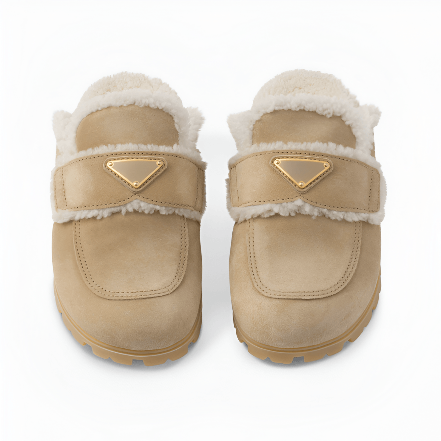 Shearling Lined Suede Slip On Loafers - The Boston Boots