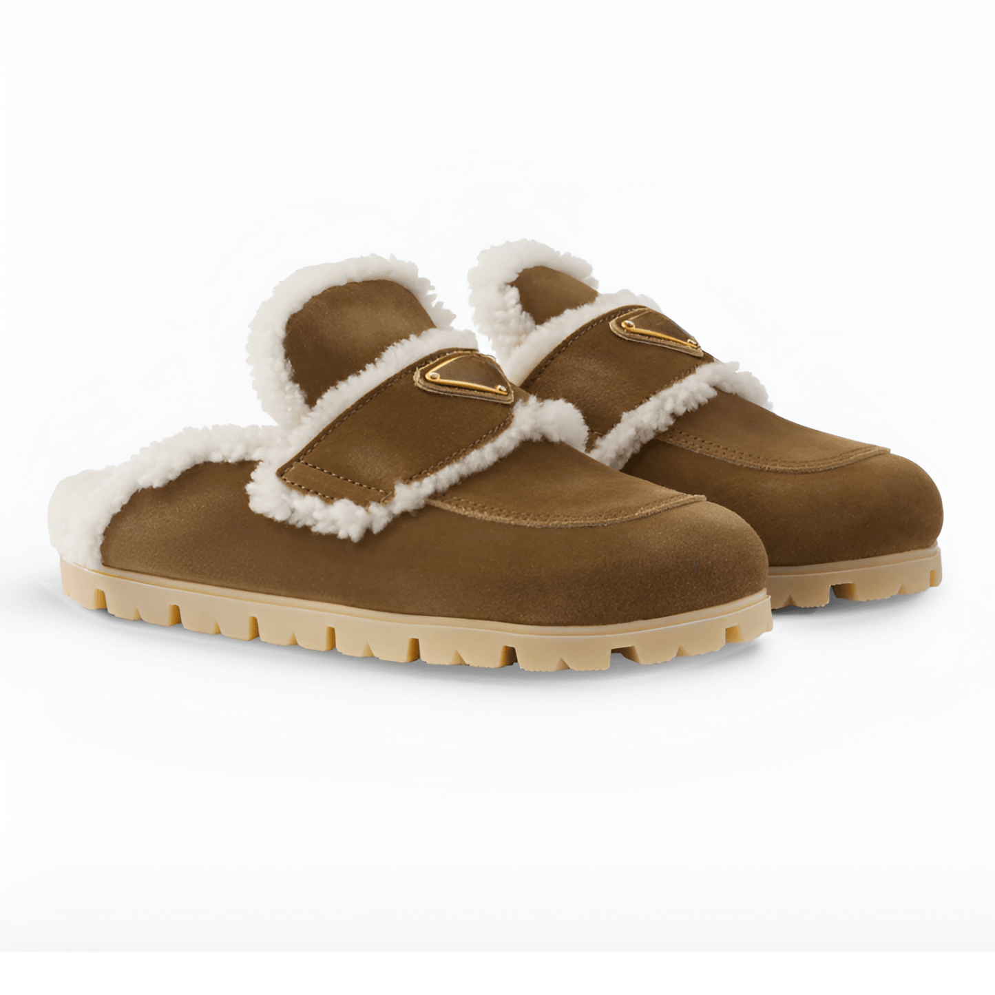 Shearling Lined Suede Slip On Loafers - The Boston Boots