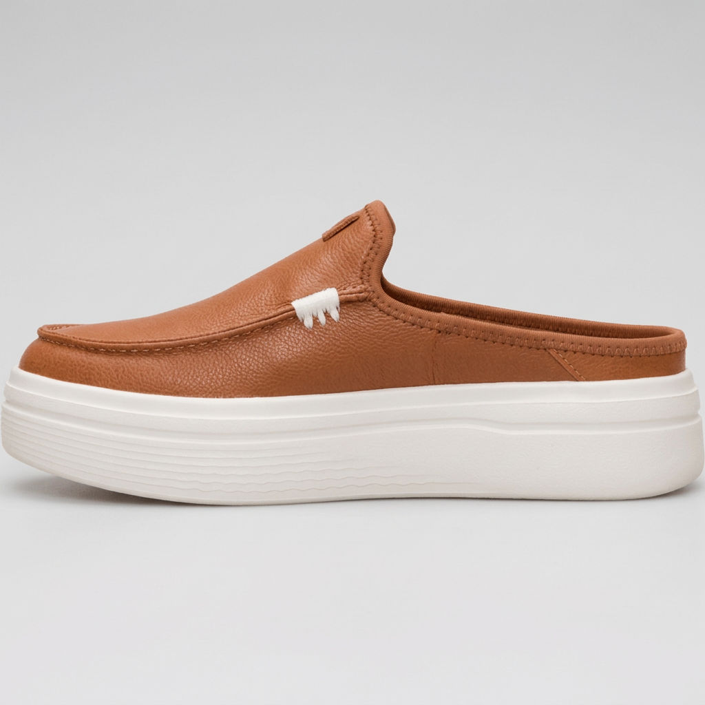 Women's Platform Leather Slip-On Mule