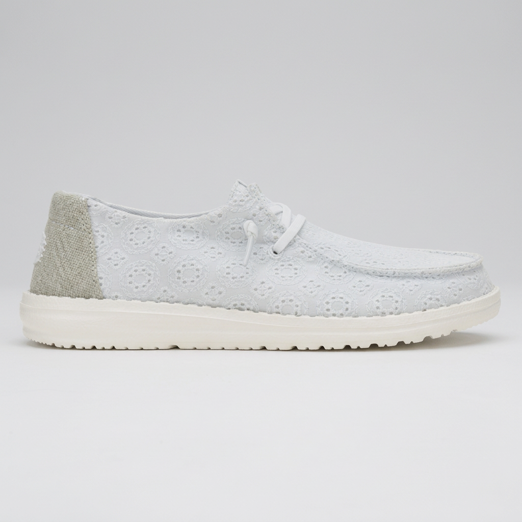 Eyelet Lace Casual Slip On Shoes For Women
