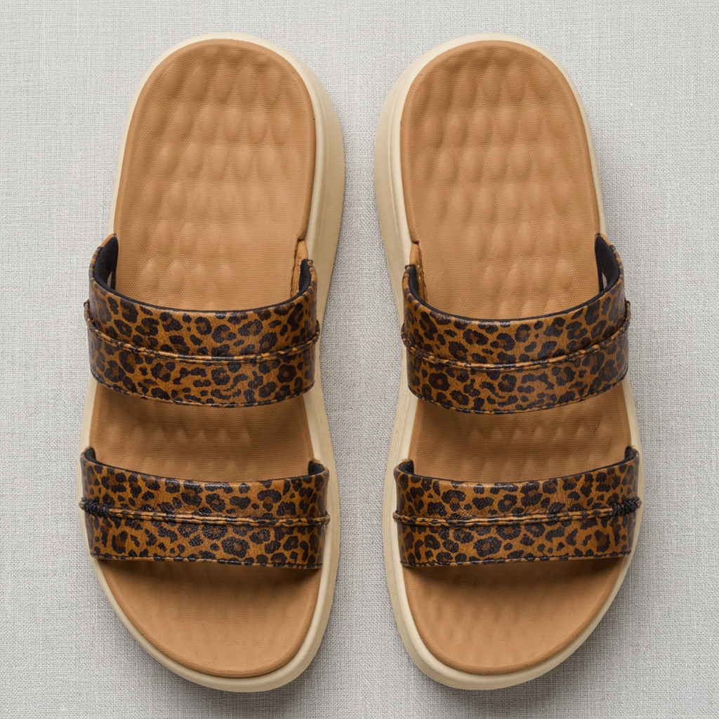 Women's Platform Slide Sandal with Memory Foam Straps