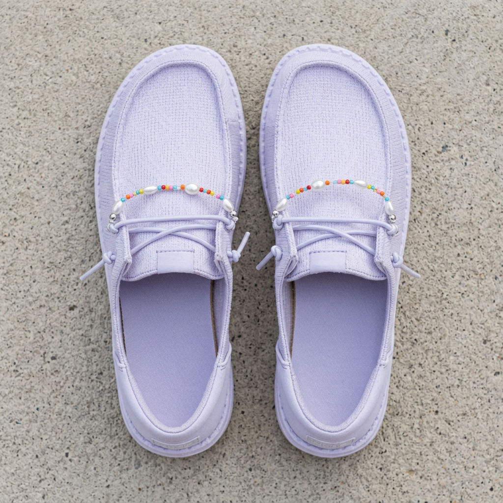 Funk Mesh Beaded Lace Casual Shoes For Women