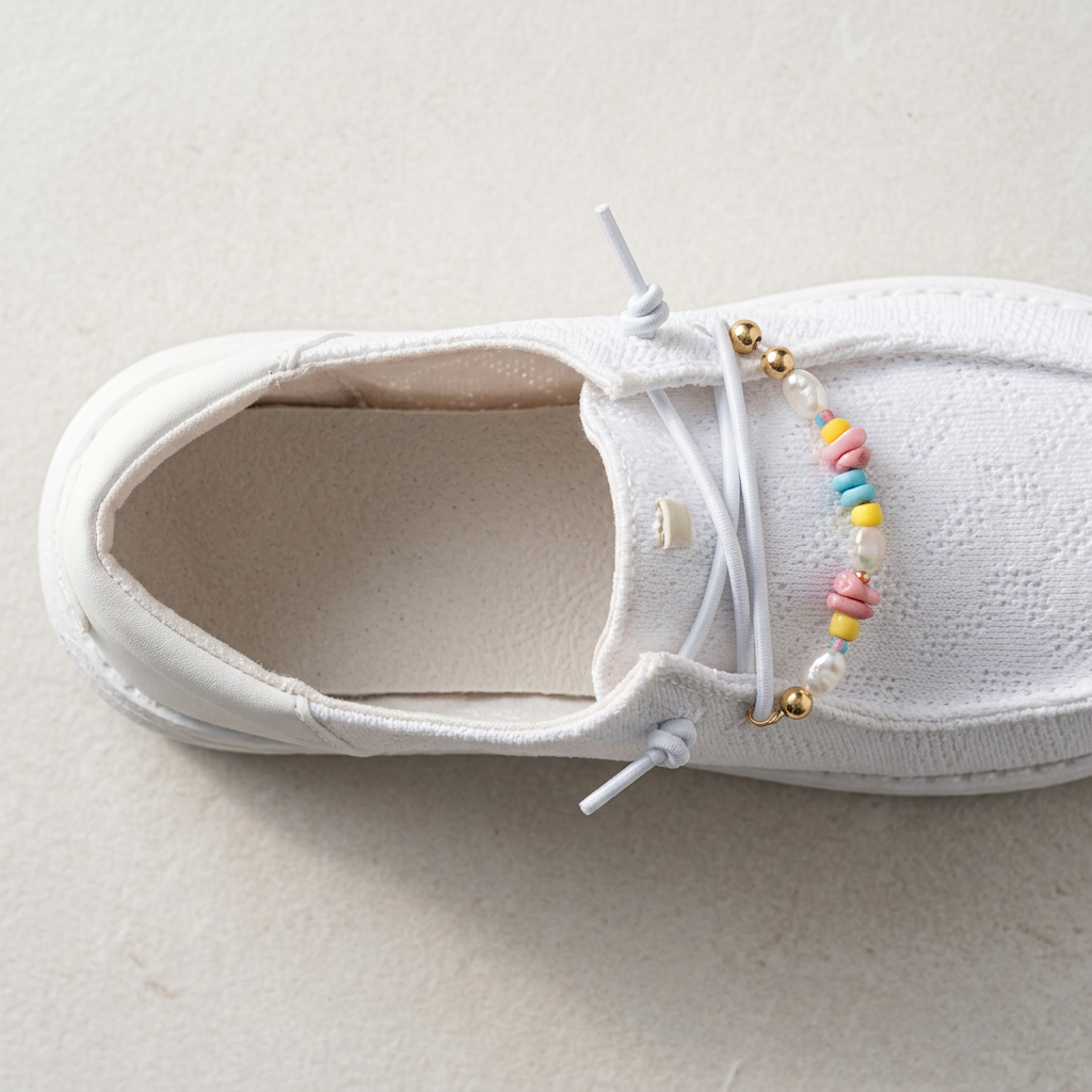 Funk Mesh Beaded Lace Casual Shoes For Women