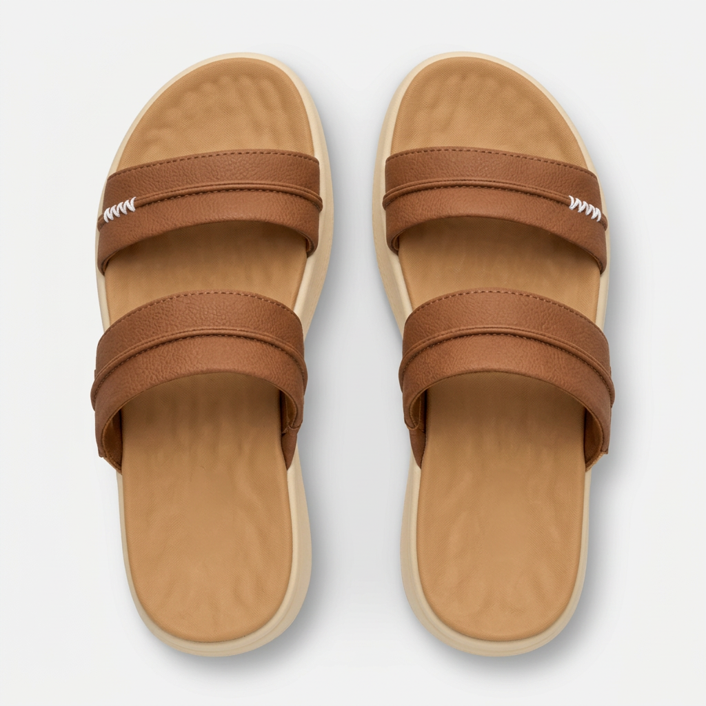 Women's Platform Slide Sandal with Memory Foam Straps