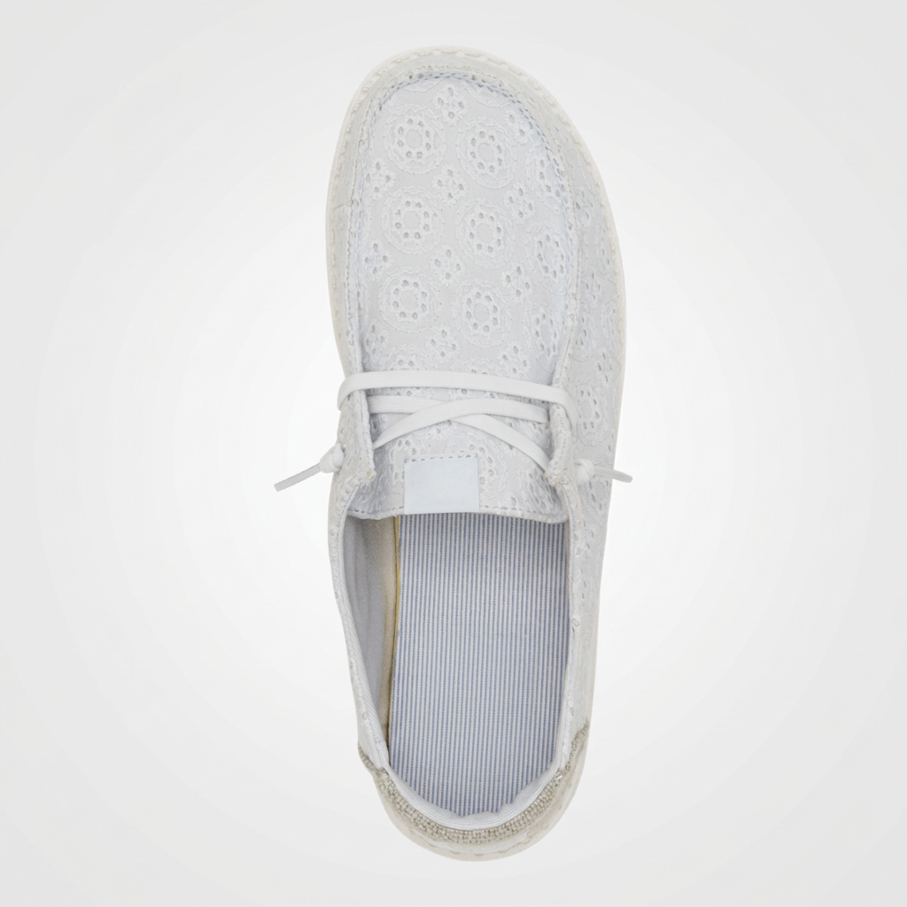 Eyelet Lace Casual Slip On Shoes For Women