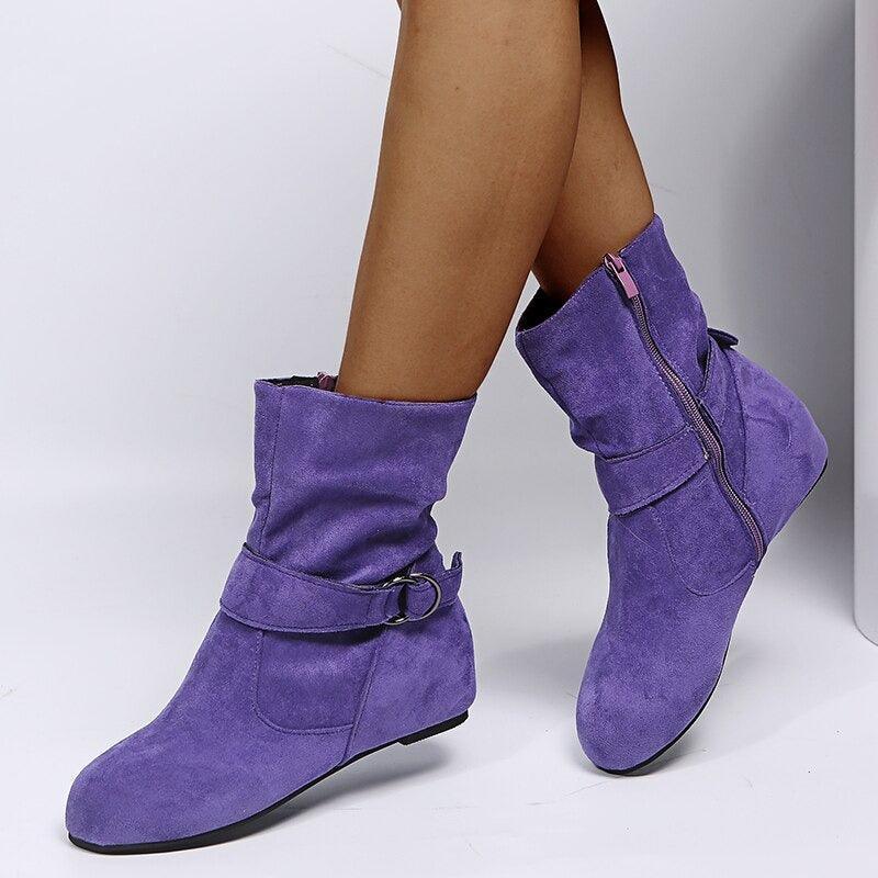 Non Slip Warm Snow Boots With Plush Lining And Rubber Outsole-The Boston Boots