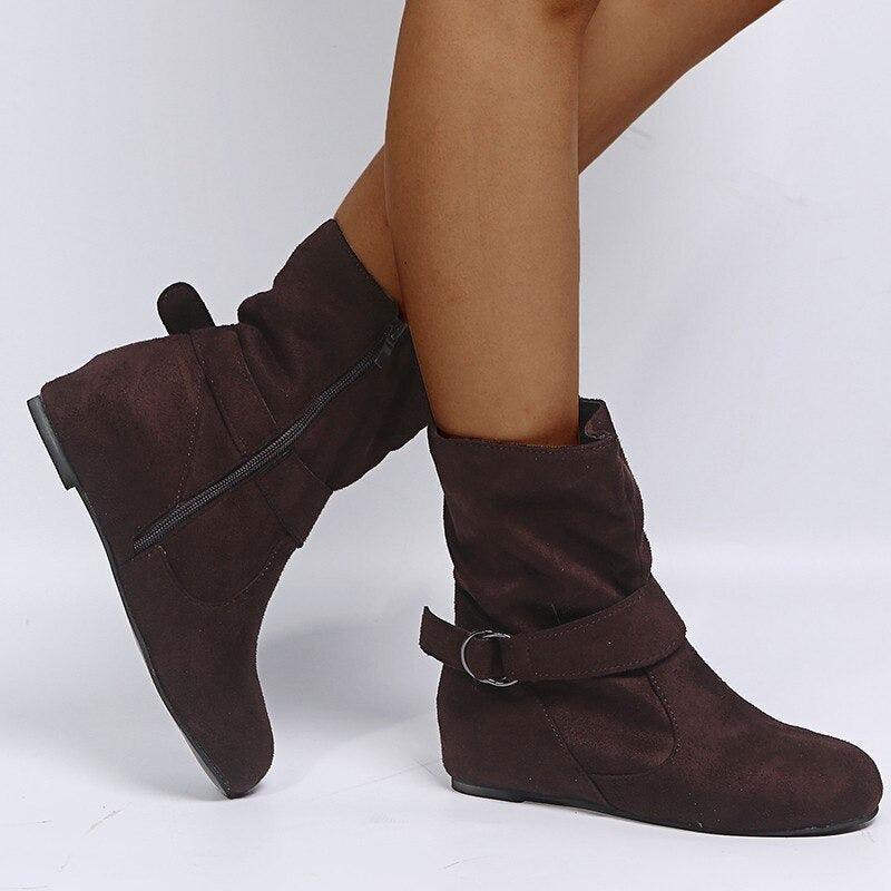 Non Slip Warm Snow Boots With Plush Lining And Rubber Outsole-The Boston Boots