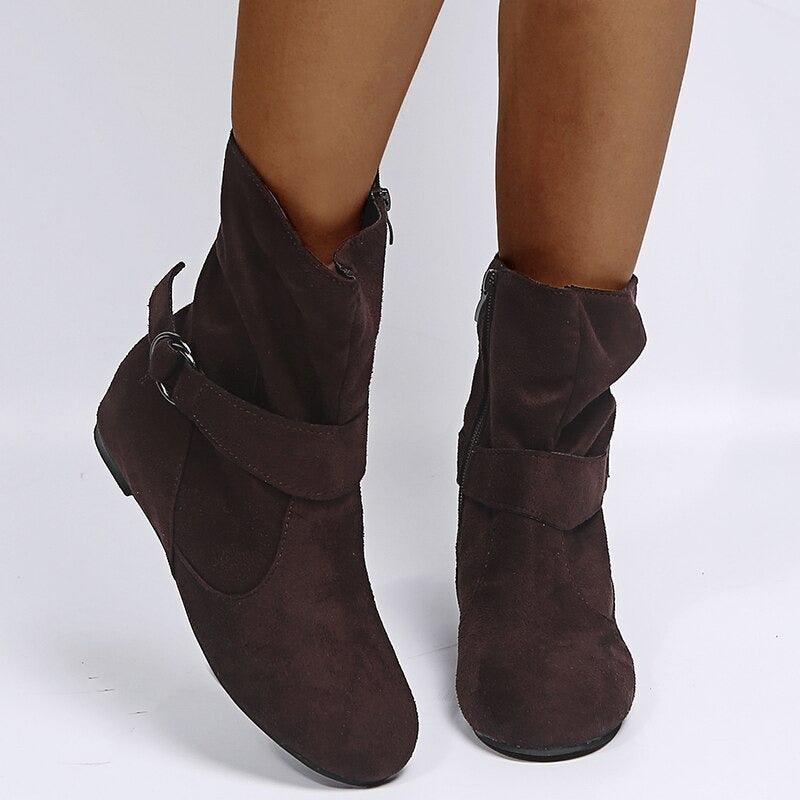 Non Slip Warm Snow Boots With Plush Lining And Rubber Outsole-The Boston Boots