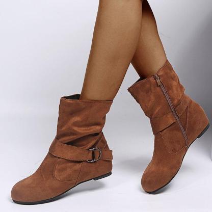 Non Slip Warm Snow Boots With Plush Lining And Rubber Outsole-The Boston Boots
