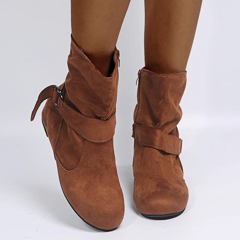 Non Slip Warm Snow Boots With Plush Lining And Rubber Outsole-The Boston Boots