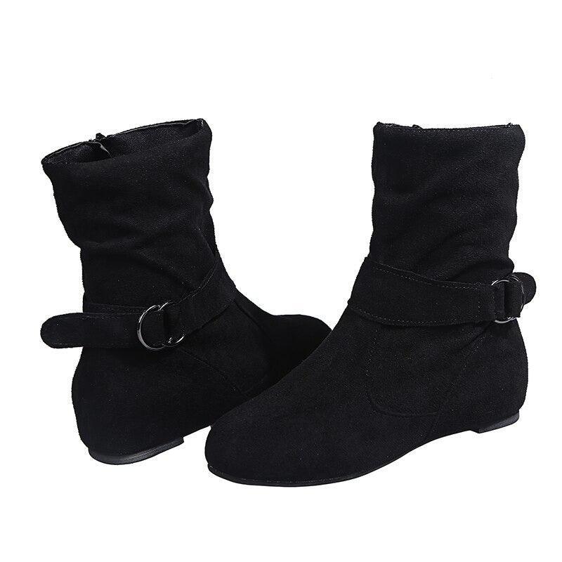 Non Slip Warm Snow Boots With Plush Lining And Rubber Outsole-The Boston Boots
