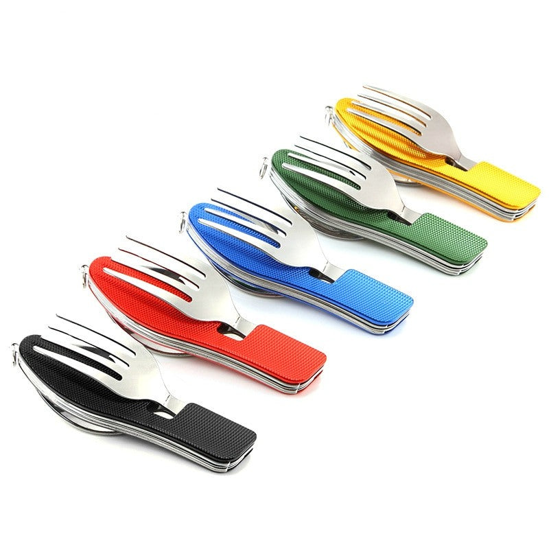 4 In 1 Folding Spoon Outdoor Tableware Set-USA Camp Zone