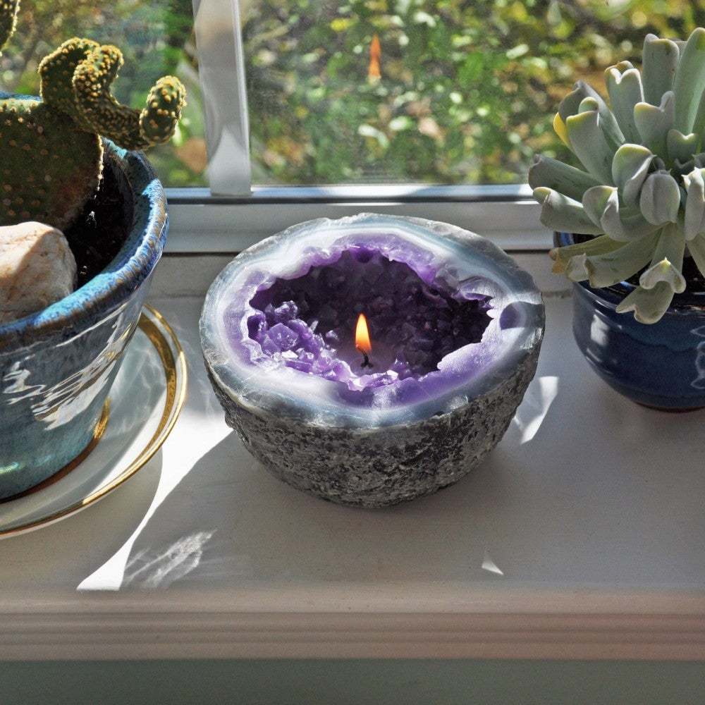 Geode Stone Inspired Decorative Candle-USA Camp Zone