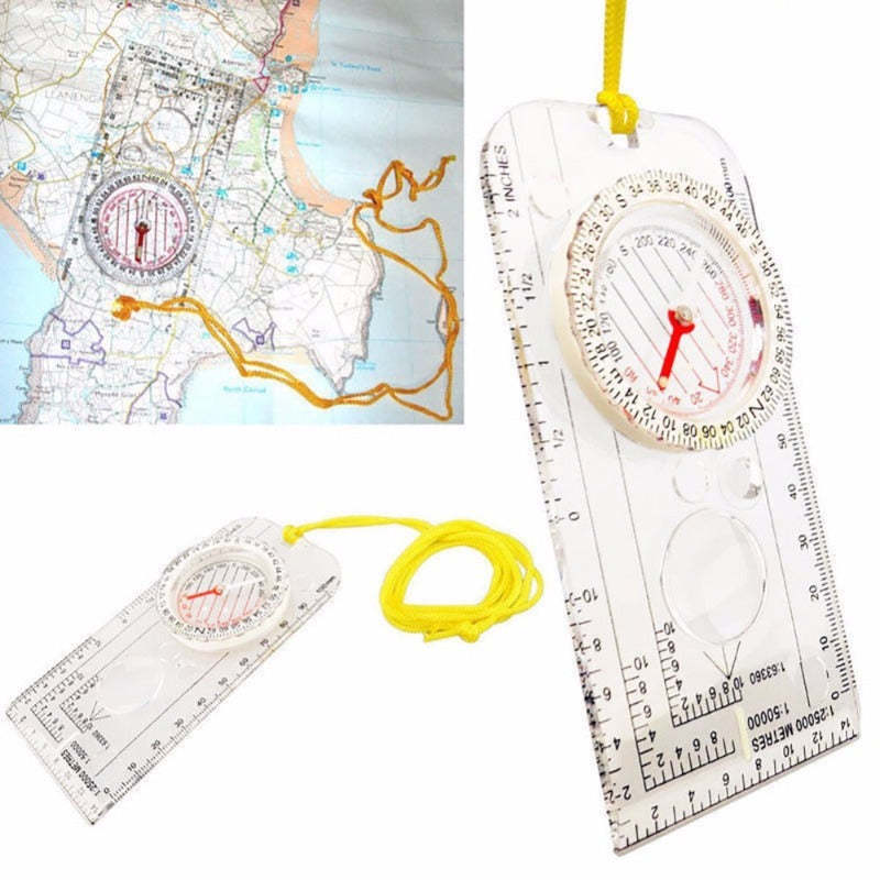 Drawing Scale Compass Folding Map Ruler-USA Camp Zone