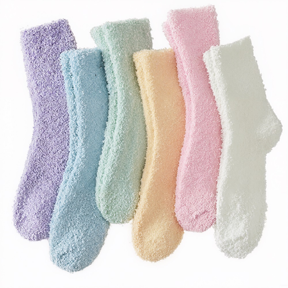 6 Pairs Women Soft Fuzzy Fluffy Slipper Socks