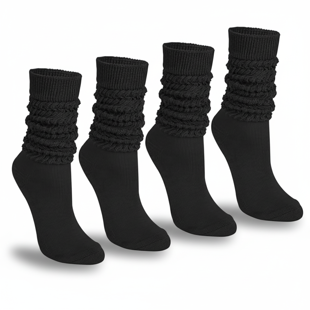 4 Pairs Women Slouchy Knit Socks