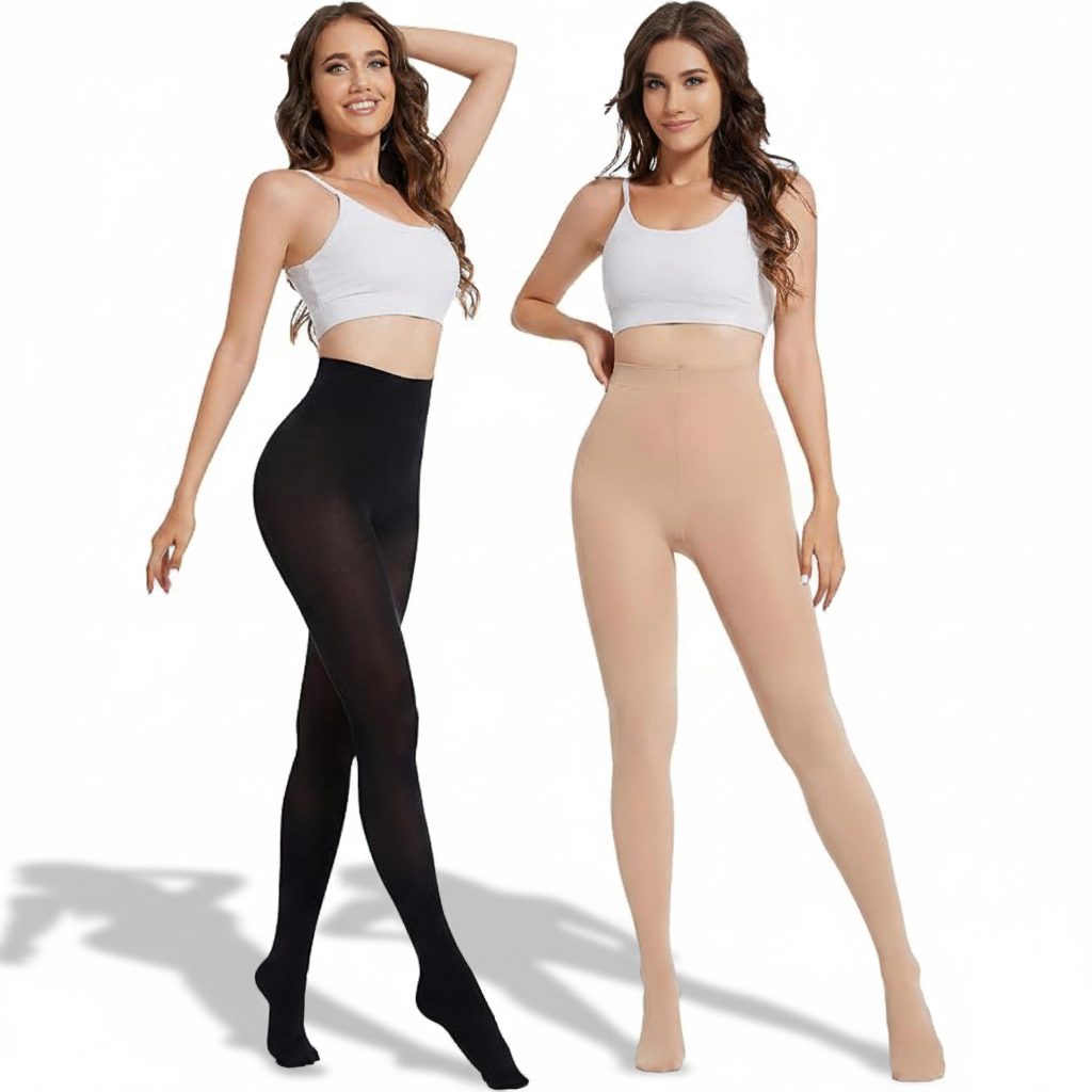 2 Pairs Of 80D Opaque Tights With High Footed Design For Women