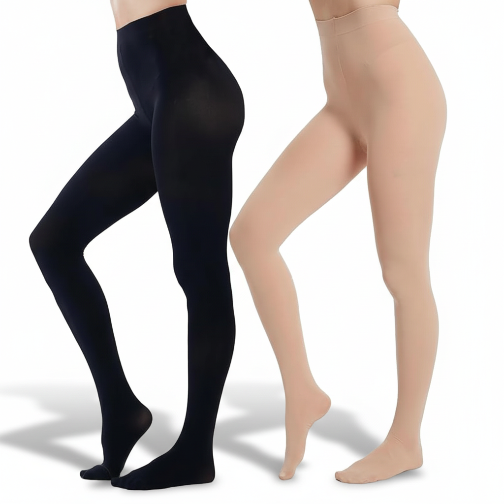 2 Pairs Of 80D Opaque Tights With High Footed Design For Women