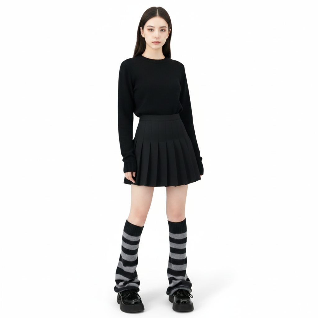 Strip Cozy Warm Socks for Women and Girls in Gothic Style