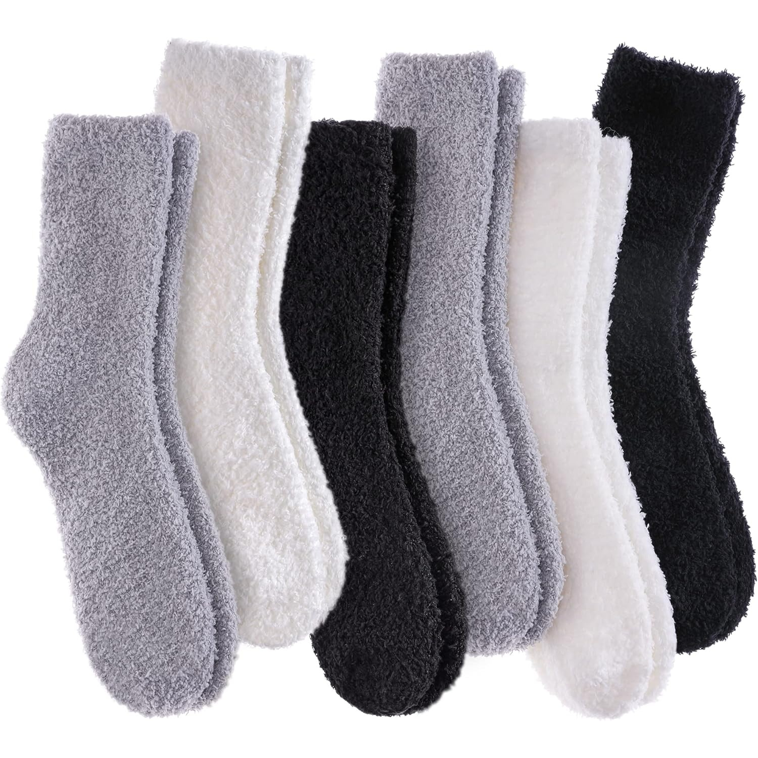 6 Pairs Women Super Soft Fuzzy Plush Warm Winter Slipper Socks