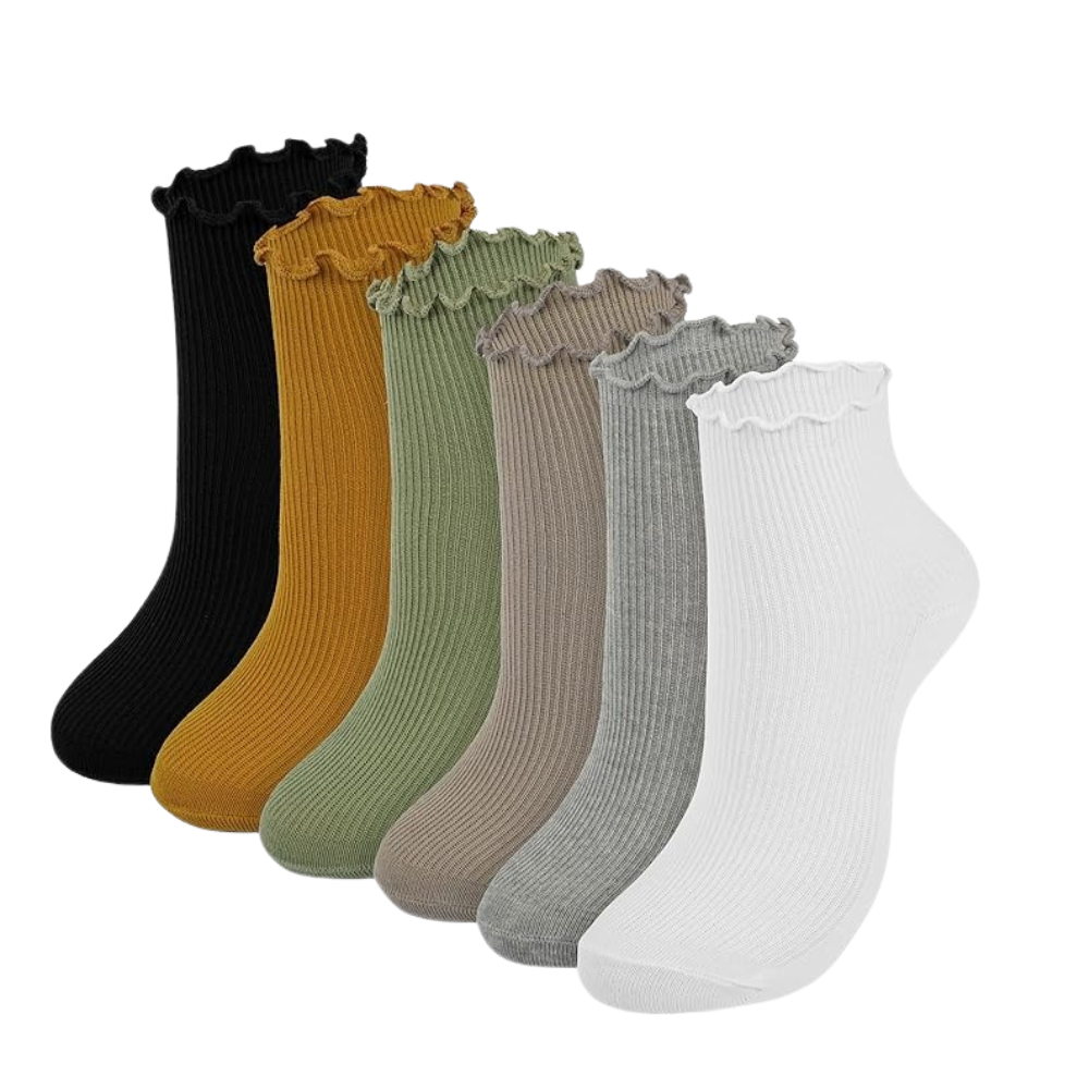 Pack of 6 Ruffle Low Cut Frilly Socks For Women