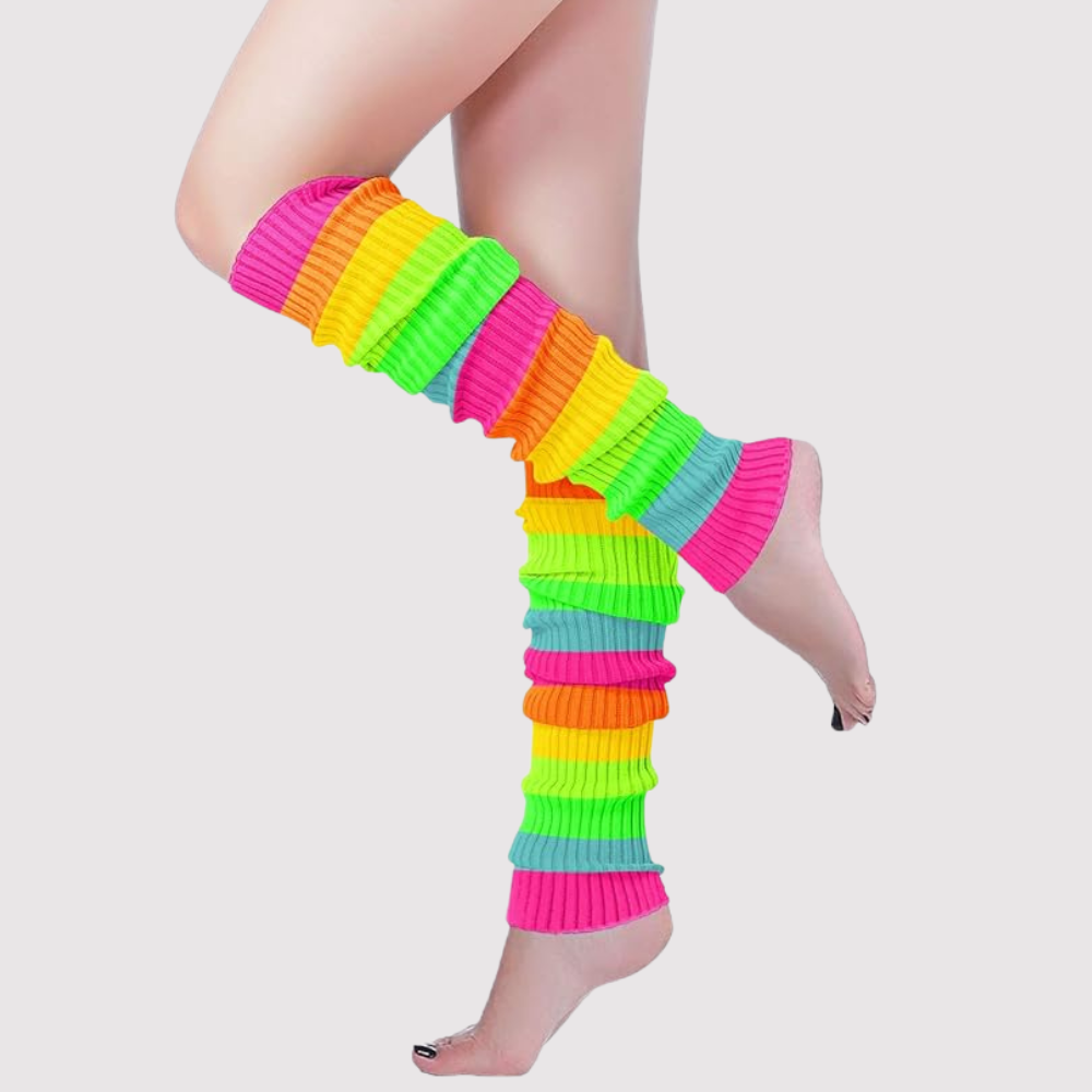 Ribbed Knit Warmers for 80s Party and Dance Style