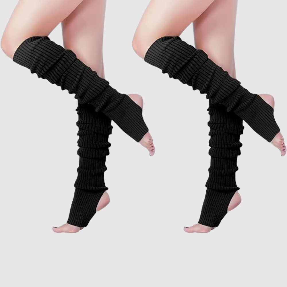 Pack Of 2 Women 80s Party Ribbed Knit Long Leg Warmer