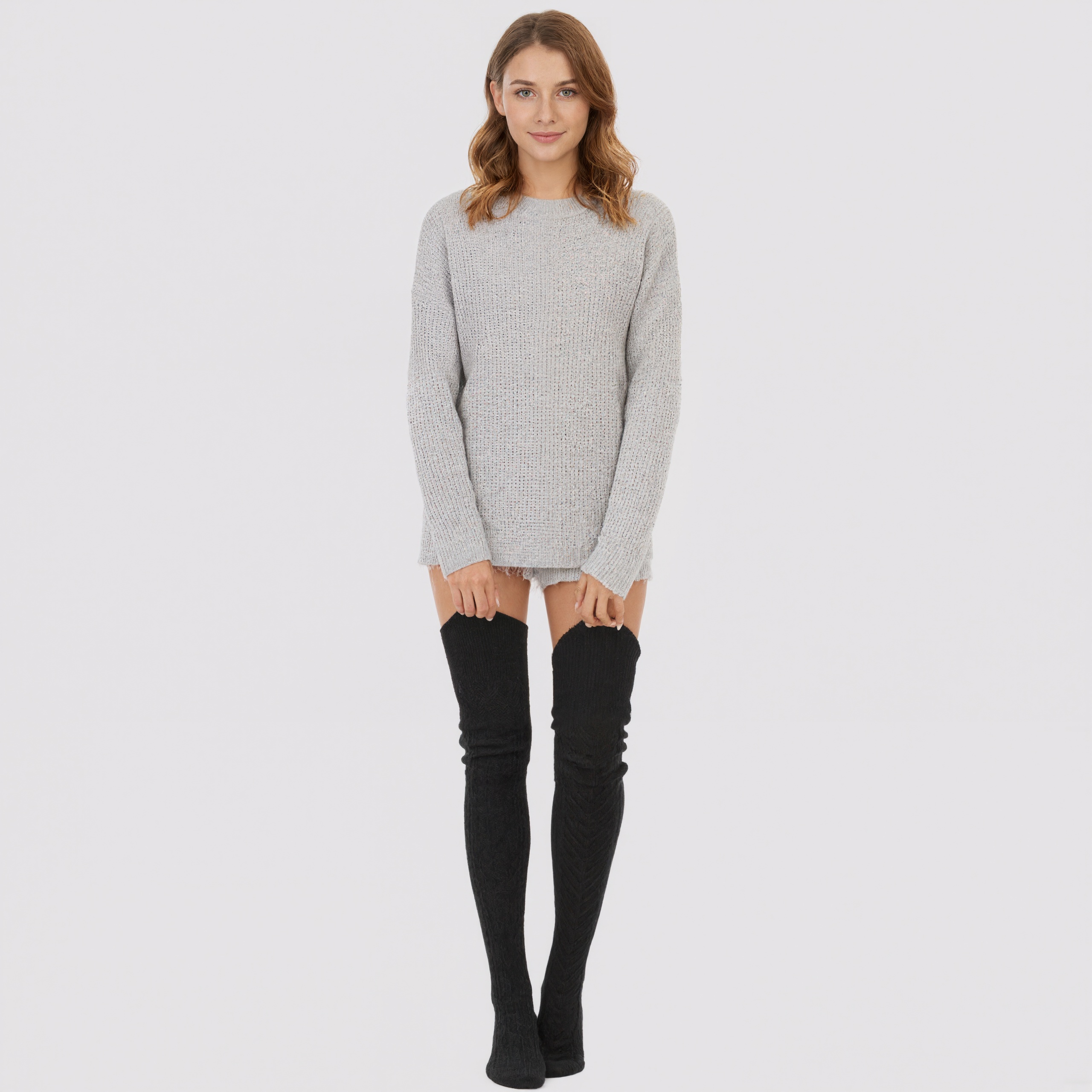 Women Winter Boot Socks With Cable Knit And Extra Length