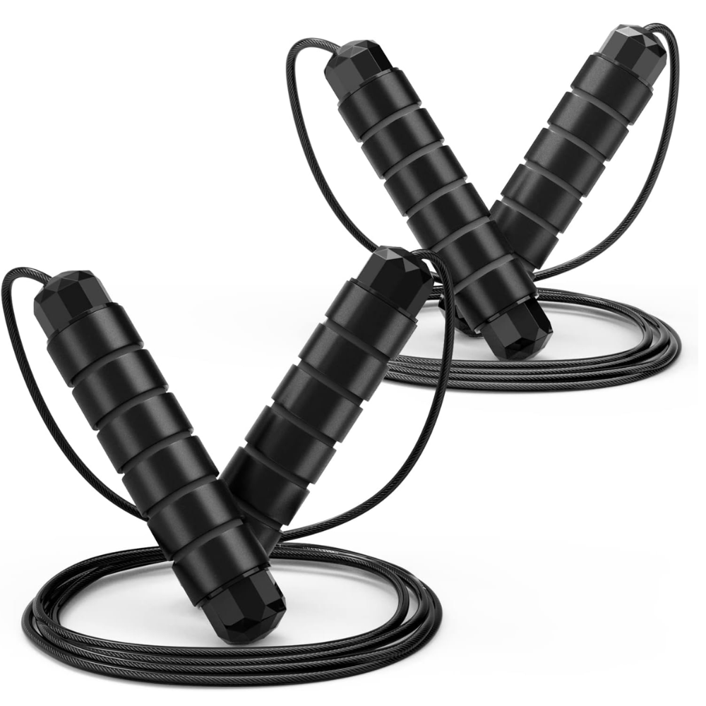 Pack Of 2 Adjustable Jump Rope With Ball Bearings And Foam Handles For Fitness