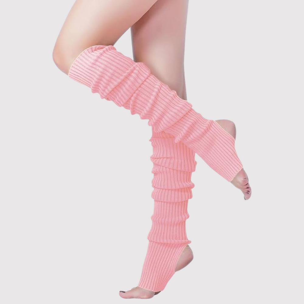 Women 80s Party Ribbed Knit Long Leg Warmer